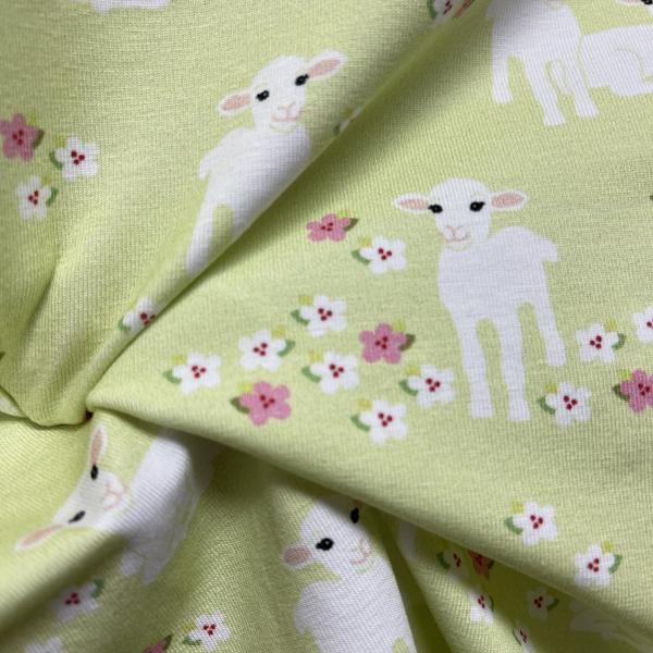 Hilco Jersey Sweet Sheep Schafe Blumen